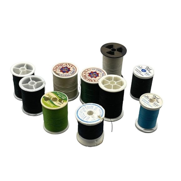 10 spools of polyester thread  varying colors and sizes READ see photos - Picture 1 of 5